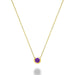 Amethyst Necklace - Bezel Set in 10kt Yellow Gold - Front View