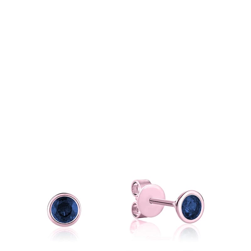 Blue Sapphire Stud Earrings in 10kt Rose Gold