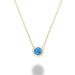 10kt Yellow Gold Blue Topaz Bezel Set Necklace