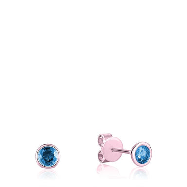 Blue Topaz Stud Earrings in 10kt Rose Gold
