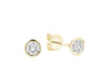 14kt Yellow Gold Diamod Bezel Earrings
