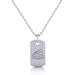 A photo of the Elon Squadra Pendant Too in sterling silver. The pendant is on a white background. 