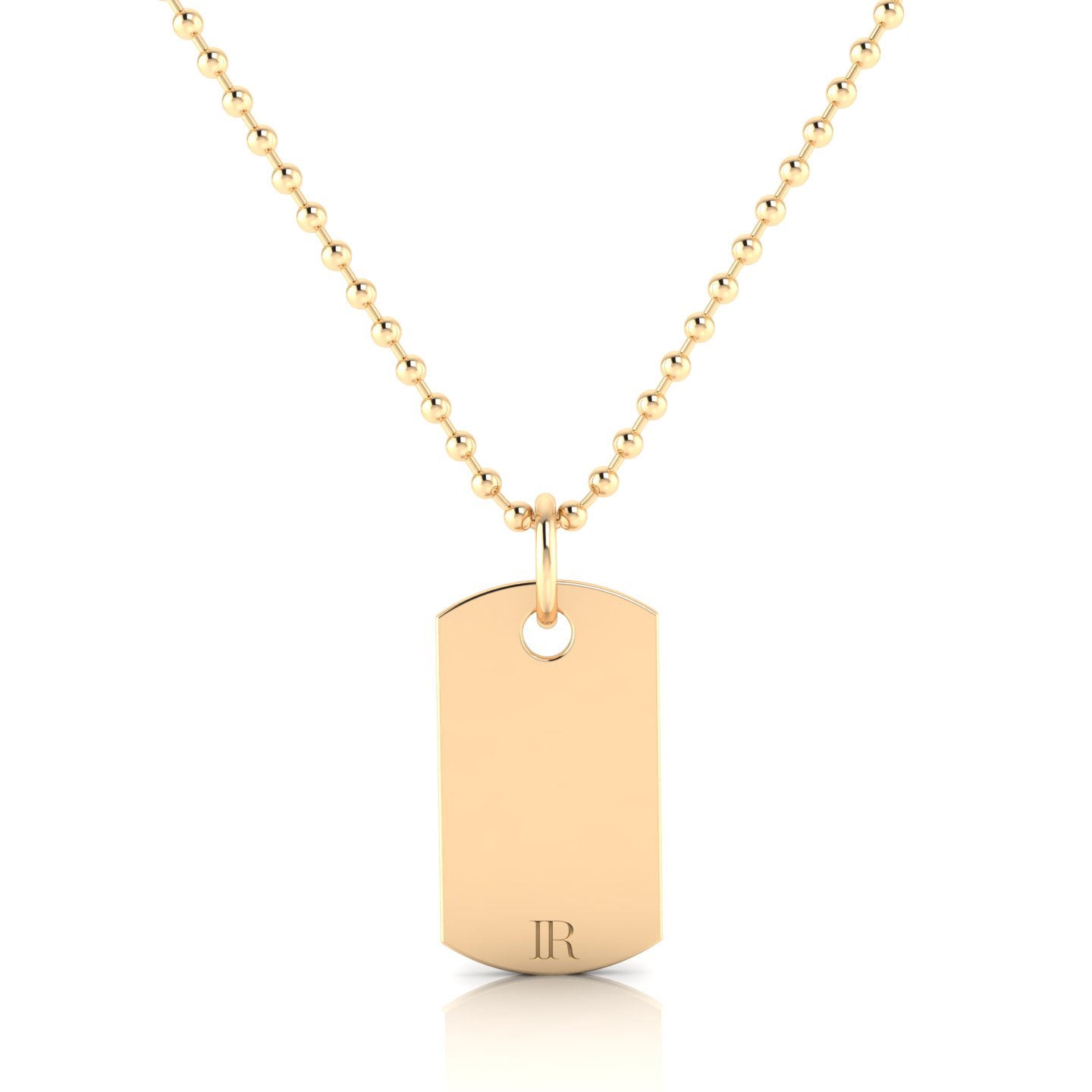 Elon Squadra Pendant Too in 14kt yellow gold, back view of pendant