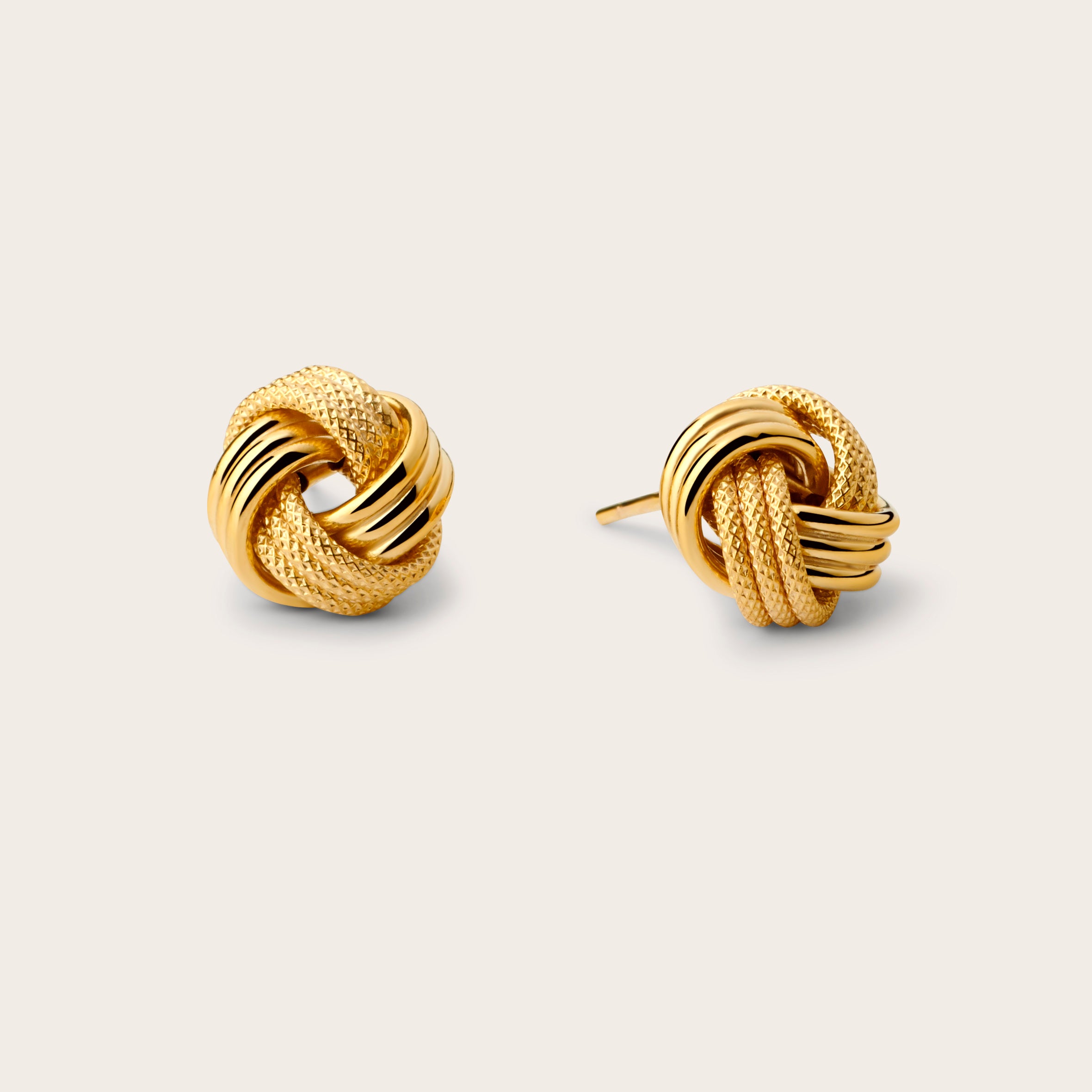 Love Knot Stud Earrings in Matte and High Polish