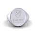 Front view of the Emory Ivy Signet Class Ring in sterling silver, featuring the meticulously crafted emblems and cool elegance of the silver finish.