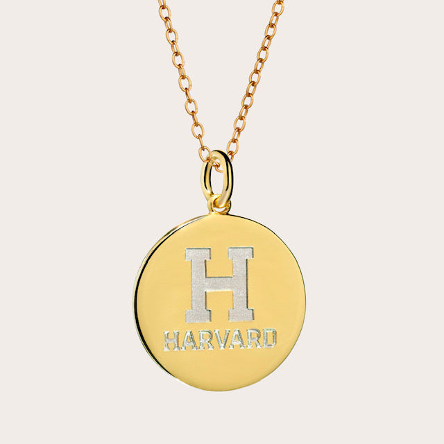 Harvard Large Circle Pendant - Sterling Silver, Gold Vermeil, and 14kt Yellow Gold Options