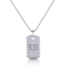Sterling Silver Classic Large Tag Pendant with Old English Font Engraving