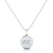 Sterling Silver Circle Pendant with custom engraving with Spring in May font